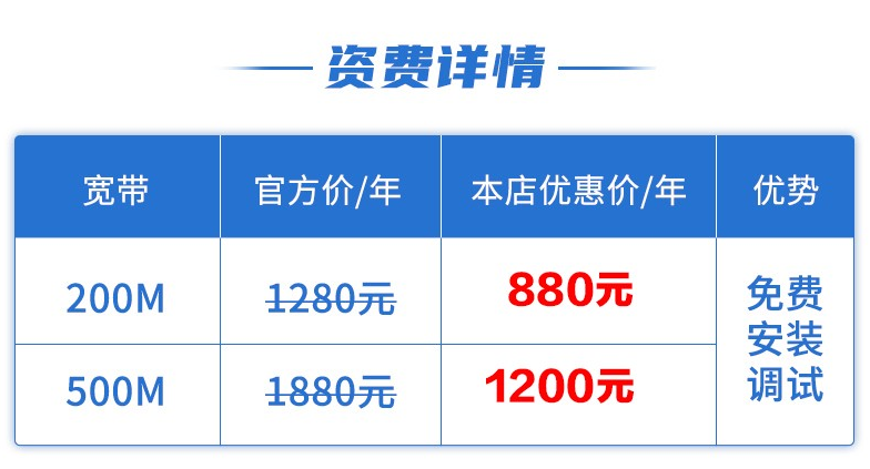 022北京宽带套餐资费表