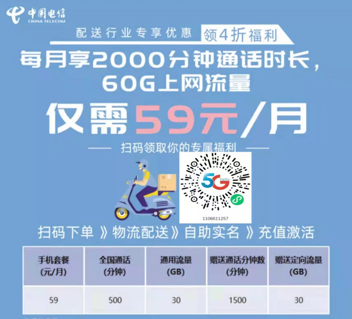 电销高频手机卡2000分钟通话+50GB通用流量（附申请办理入口）