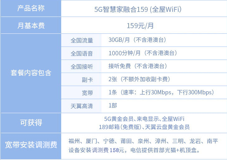 2022福建厦门电信宽带办理安装 无线WIFI宽带套餐价格表
