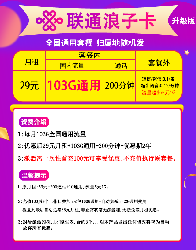 2022联通19元无限流量卡套餐介绍(手机申请办理入口)