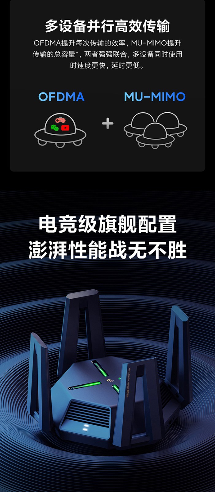 小米5G双频WIFI6高端路由器9000M速率,无线穿墙千兆家用智能路由器AX9000