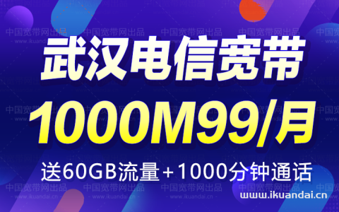 武汉电信宽带1000M99元/月（武汉宽带办理安装）