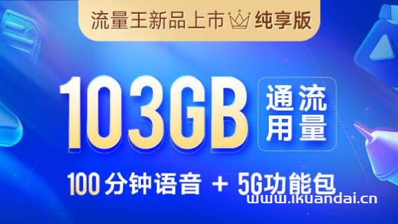 广州联通流量王卡103GB通用+100分钟通话（在线申请办理入口）插图