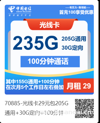 🌟2025年电信手机流量卡推荐：光线卡29元205G通用+30G定向+100分钟办理攻略指南📱