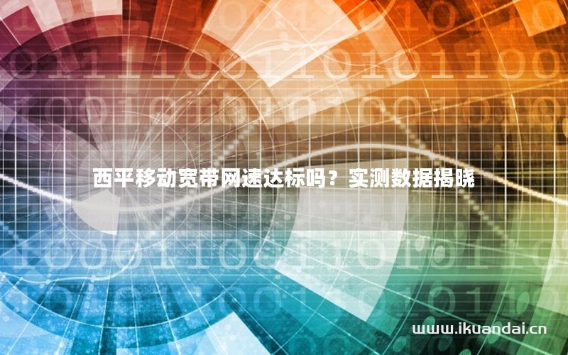 西平移动宽带网速达标吗？实测数据揭晓